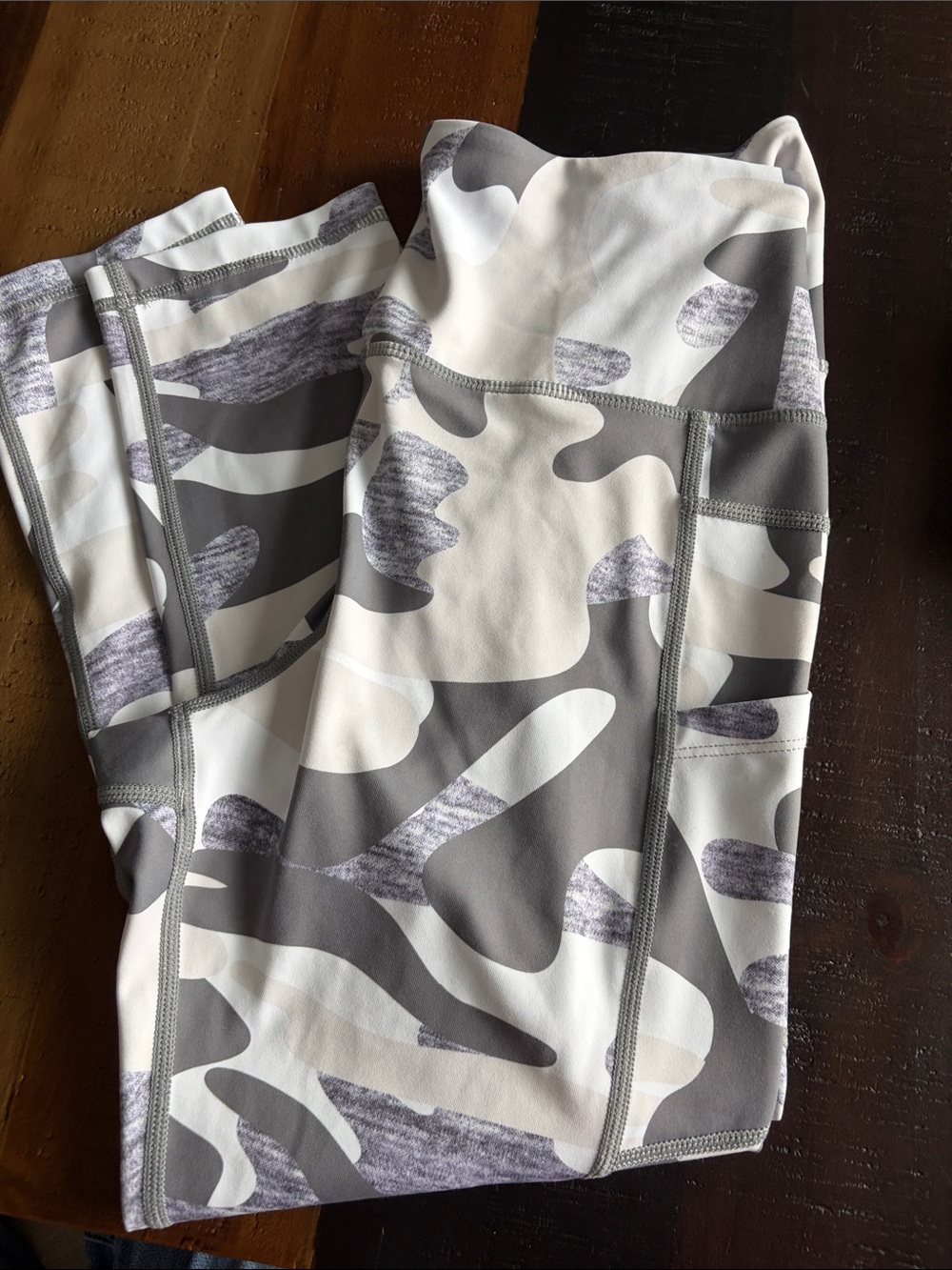 Women's Gray Camo High-Waist Leggings - Brand Not Visible